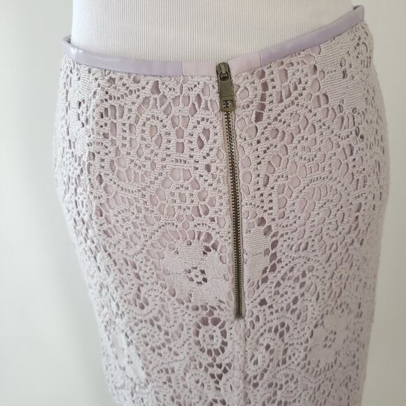 Burberry London Lace Pencil Skirt Light Purple Spring Easter Women 6 - Picture 6 of 13